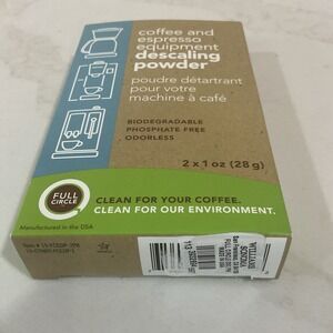 Full Circle Descaling Powder Coffee Espresso Machine 2 Single Use Packets New